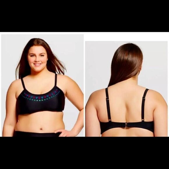 Heart & Harmony bikini top with colorful sequins at top edge - Picture 1 of 5